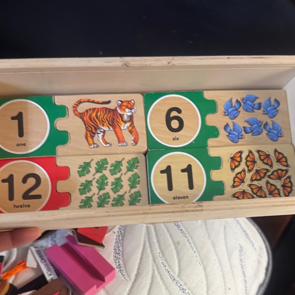 Melissa & Doug Colorful Animal and Number Puzzle Set